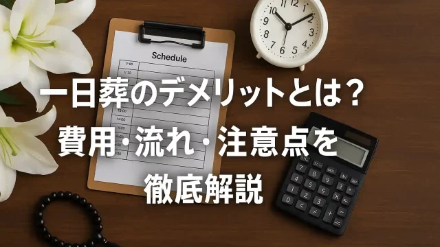 一日葬のデメリットとは？費用・流れ・注意点を徹底解説