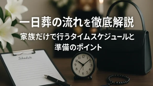一日葬の流れを徹底解説｜家族だけで行うタイムスケジュールと準備のポイント