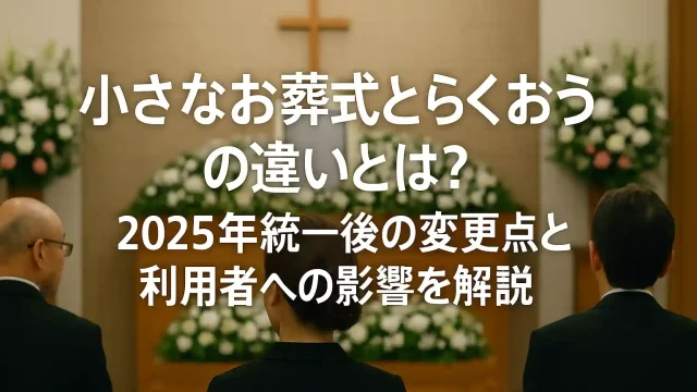 小さなお葬式とらくおうの違いとは？2025年統一後の変更点と利用者への影響を解説