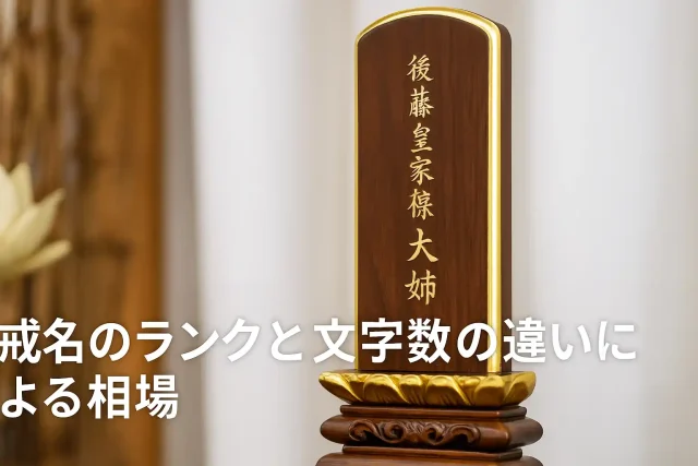戒名のランクと文字数の違いによる相場