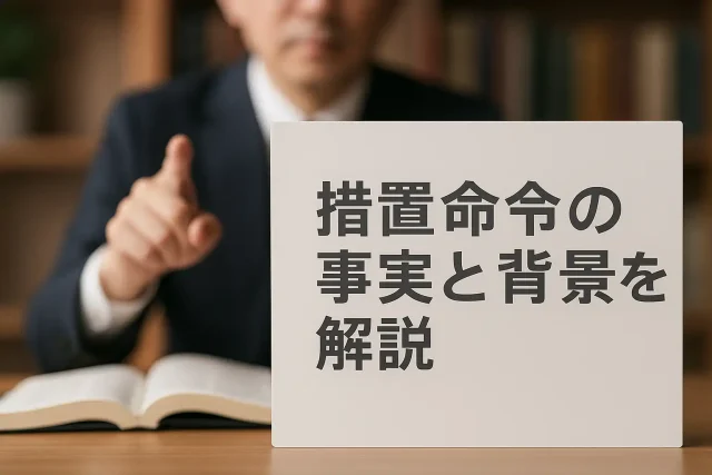 措置命令の事実と背景を解説