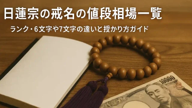日蓮宗の戒名の値段相場一覧｜ランク・6文字や7文字の違いと授かり方ガイド