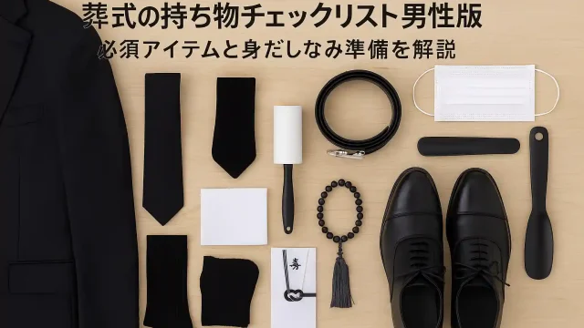 葬式の持ち物チェックリスト男性版｜必須アイテムと身だしなみ準備を解説