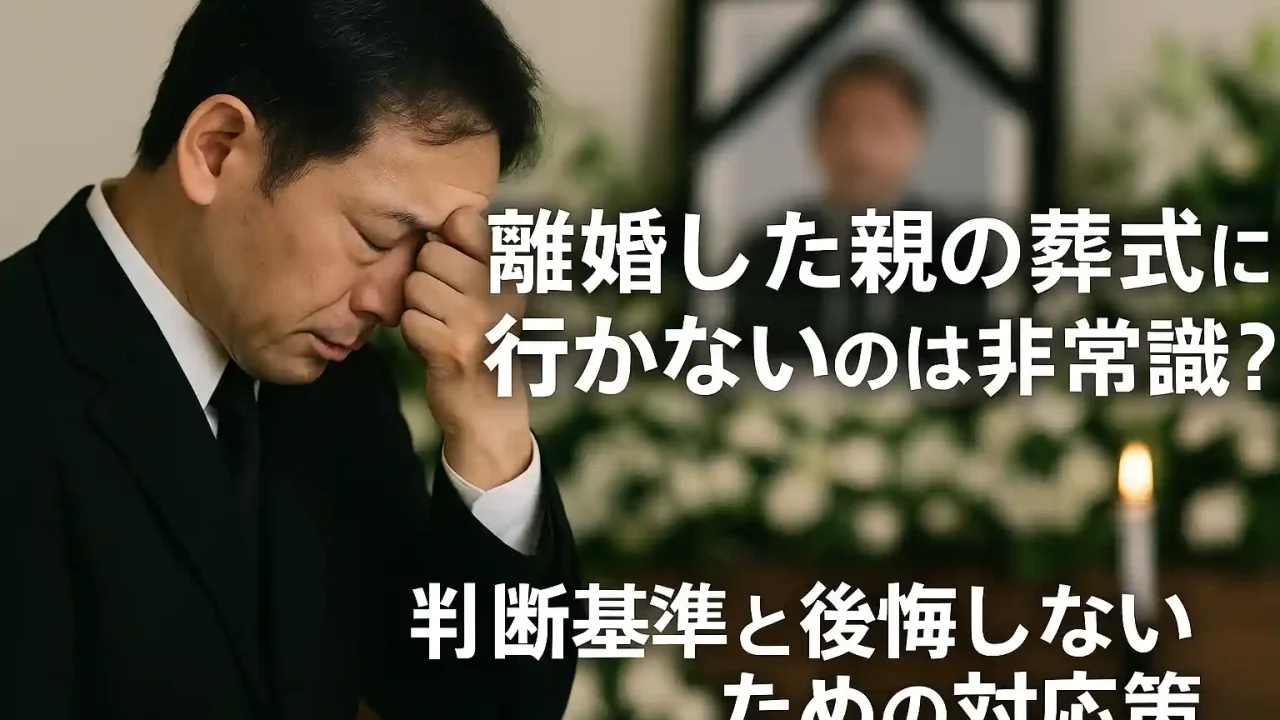 離婚した親の葬式に行かないのは非常識？判断基準と後悔しないための対応策