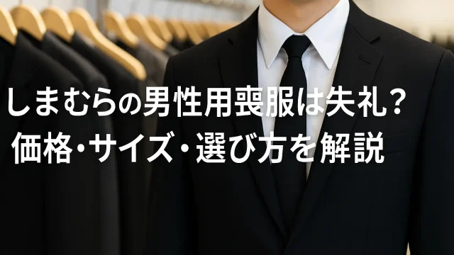 しまむらの男性用喪服は失礼？価格・サイズ・選び方を徹底解説