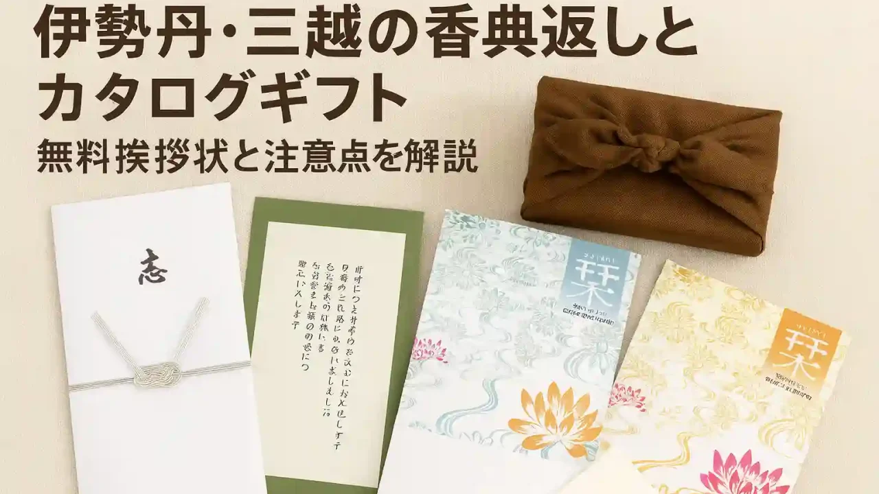 伊勢丹・三越の香典返しとカタログギフト 無料挨拶状と注意点を解説