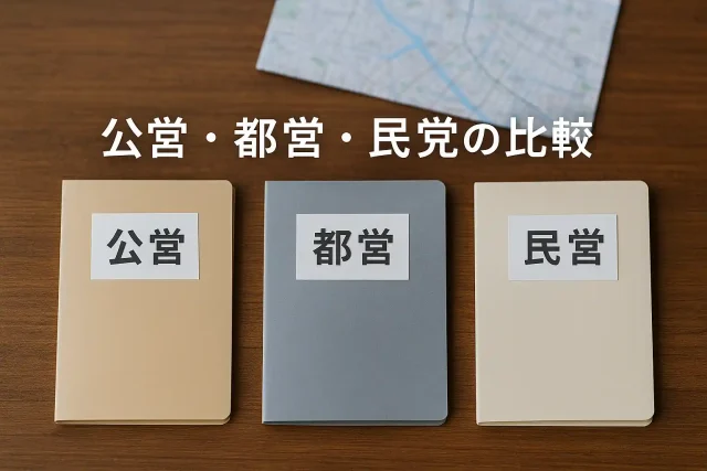 公営・都営・民営の比較