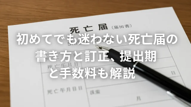 初めてでも迷わない死亡届の書き方と訂正、提出期限と手数料も解説