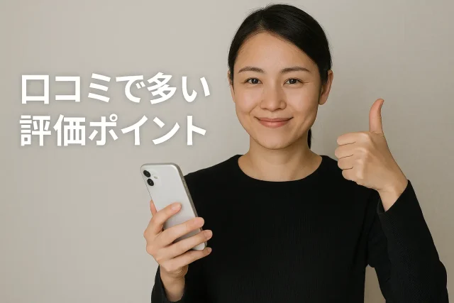 口コミで多い評価ポイント