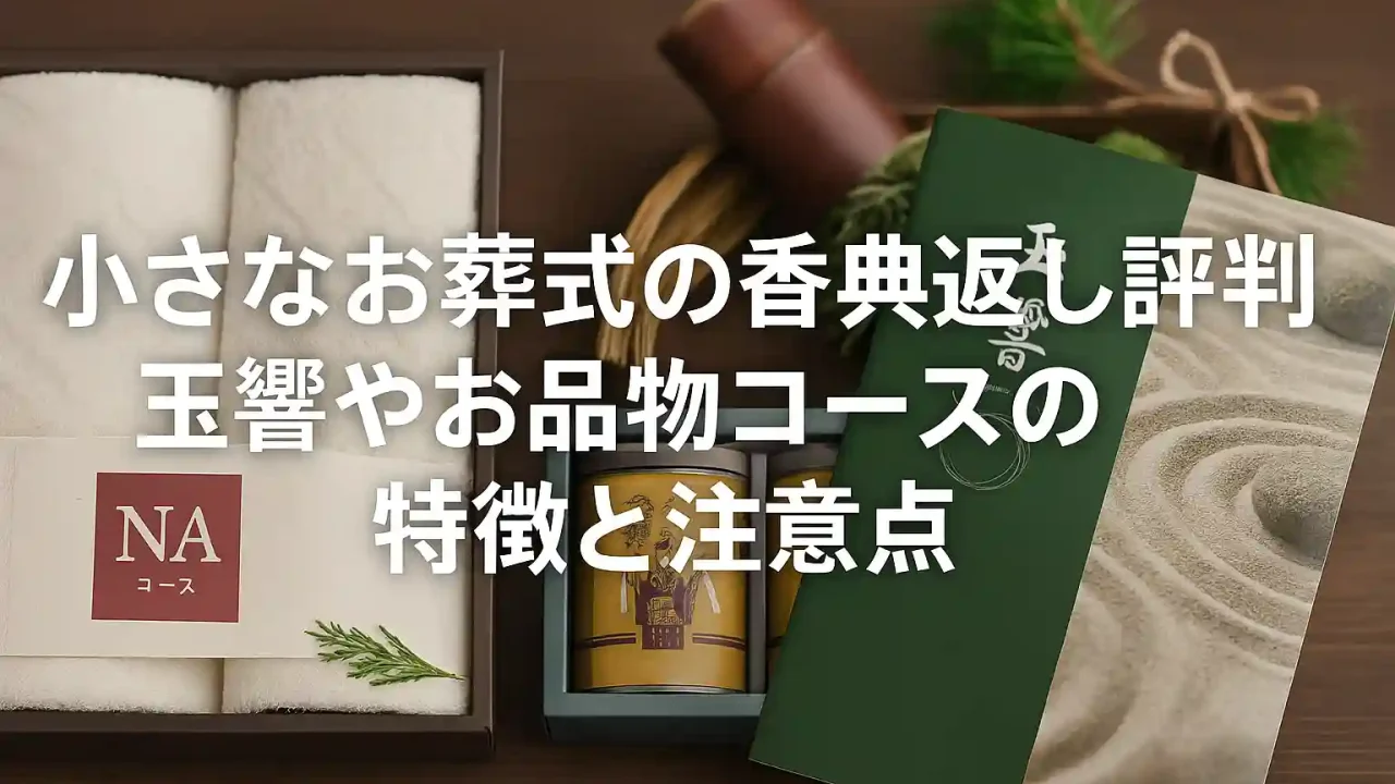 小さなお葬式の香典返し評判｜玉響やお品物コースの特徴と注意点