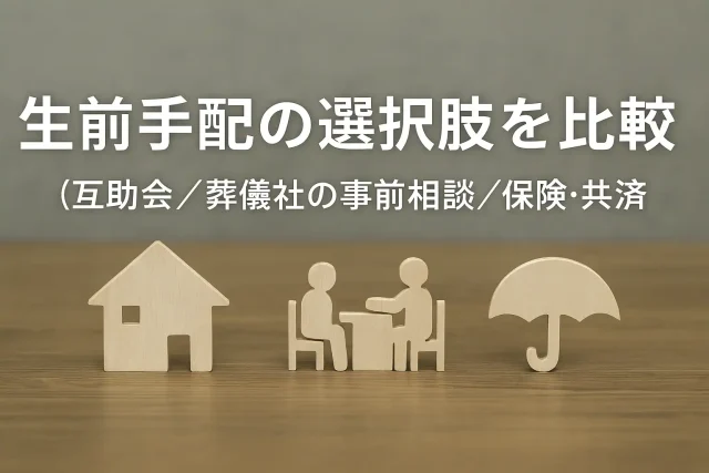 生前手配の選択肢を比較（互助会／葬儀社の事前相談／保険・共済）