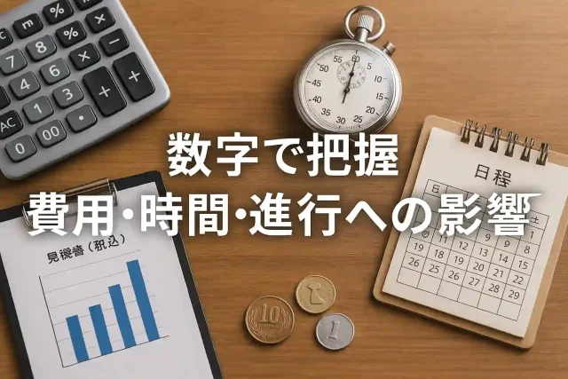数字で把握 費用・時間・進行への影響
