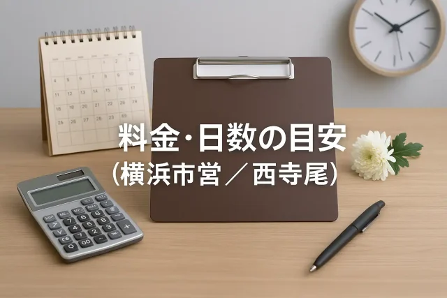 料金・日数の目安（横浜市営／西寺尾）