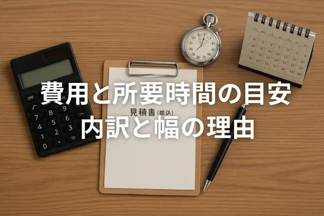 費用と所要時間の目安 内訳と幅の理由