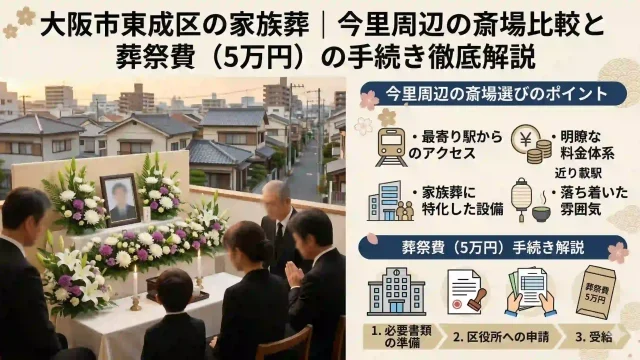 大阪市東成区の家族葬｜今里周辺の斎場比較と葬祭費（5万円）の手続き徹底解説